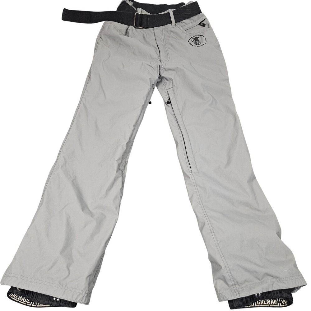 Grenade Snowboard Pants Mens Small Grey Fatigue Project Ski Winter Cargo Skate